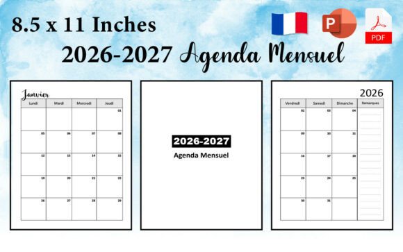 2026-2027 Agenda Mensuel Planner: A Comprehensive Tool for Productivity and Organization
