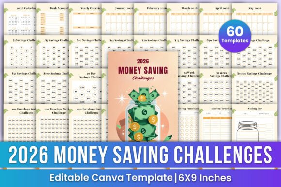 2026 Money Saving Challenges Book Canva
