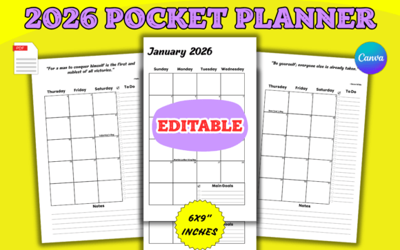 2026 Monthly Pocket Planner KDP Interior: A Must-Have for Productivity