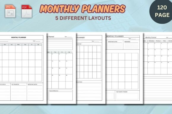 5 Different Monthly Planner: A Versatile Tool for Modern Productivity