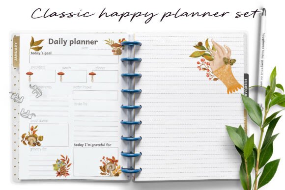 Cozy Autumn Leaves Classic Happy Planner