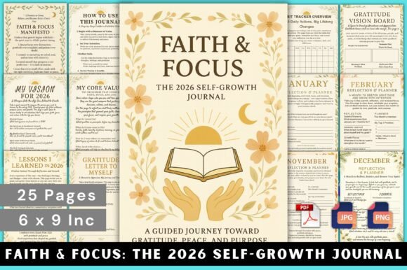 Faith Focus the 2026 Self-Growth Journal: A Path to Mindful Growth