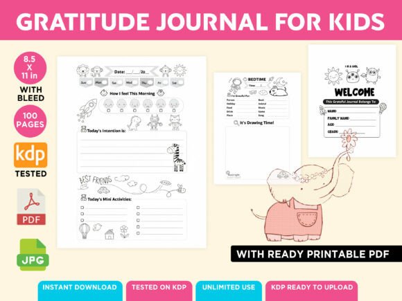 KDP Printable Gratitude Journal for Kids – A Powerful Tool for Young Minds