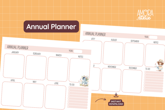 Kickstart Your Year with the Annual Planner Printable - 8.5x11
